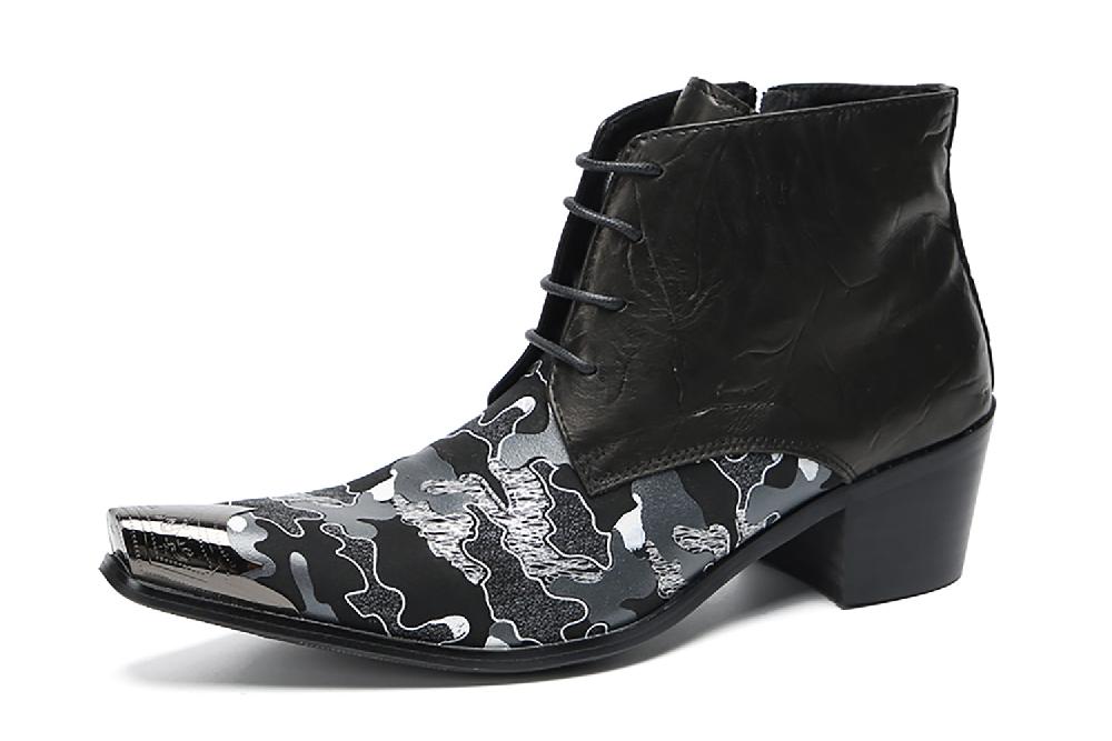 santimon Men's Metal Toe Western Boots