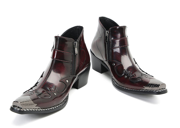 Santimon Men's Metal Toe Western Designer Boots