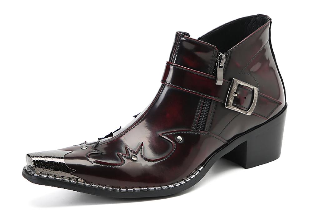 santimon Men's Metal Toe Western Designer Boots