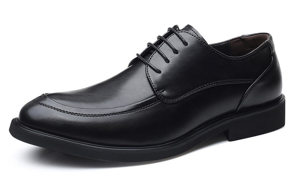 Santimon Men's Moc Toe Plain Derby Shoes