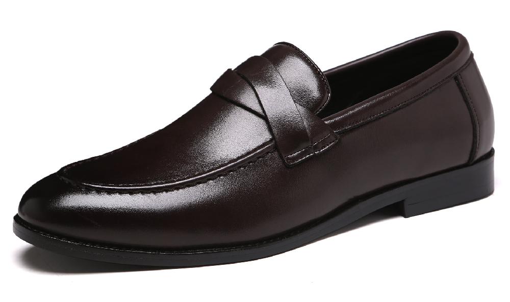 santimon Men's Moc Toe Strap Smoking Loafers