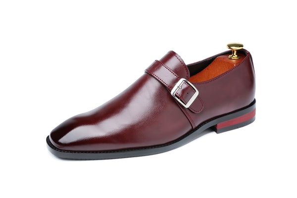 Santimon Men's Monk Strap Loafers Plain Toe