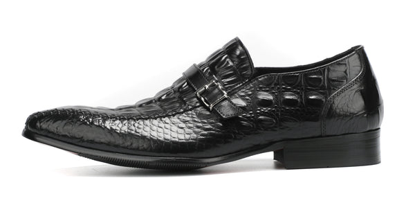 Santimon Men's Monk Strap Soft Leather Loafers