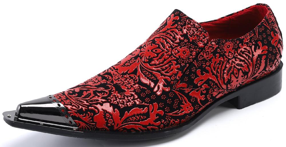 santimon Men's Novelty Metal Tip Western Loafers