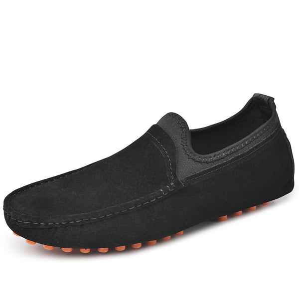 Santimon Men's Nubuck Driving Moccasins Elastic