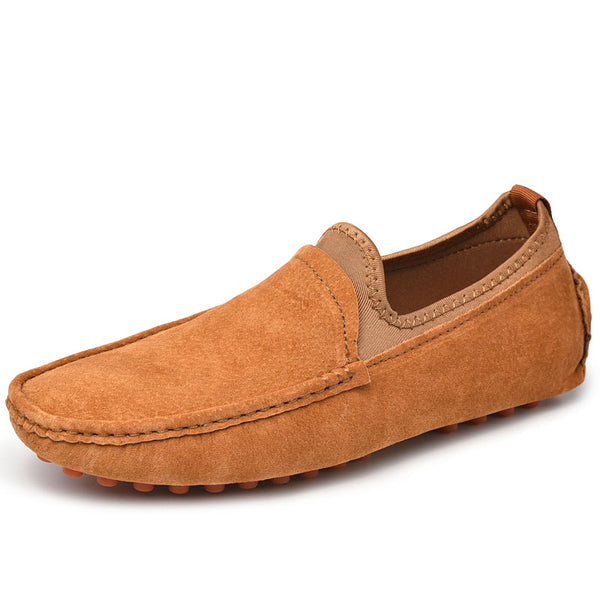 Santimon Men's Nubuck Driving Moccasins Elastic