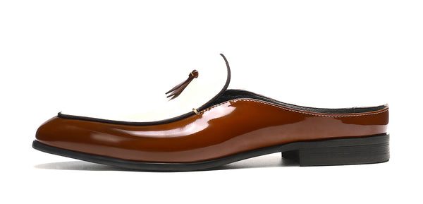 Santimon Men's Open Slip-On Leather Mules