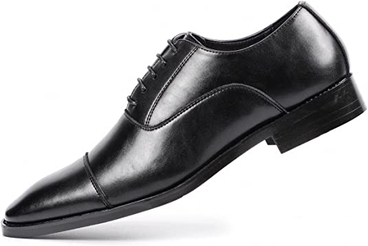 Santimon Men's Oxfords Cap Toe Leather Lined