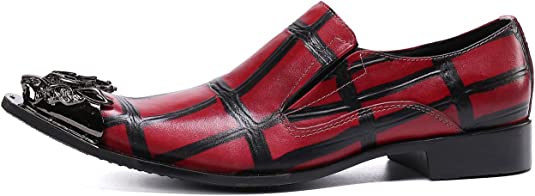 Santimon Men's Painted Tuxedo Western Loafers