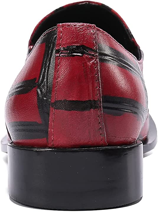 Santimon Men's Painted Tuxedo Western Loafers