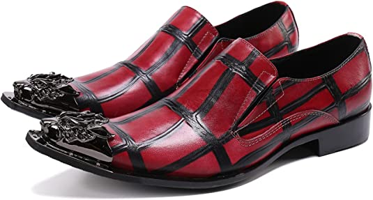 santimon Men's Painted Tuxedo Western Loafers