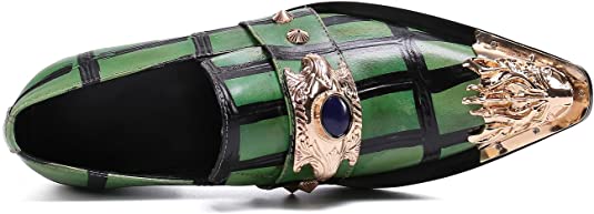 Santimon Men's Painted Western Loafers Beaded