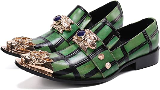 santimon Men's Painted Western Loafers Beaded