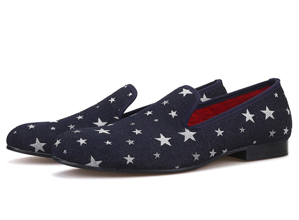 santimon Men's Pentagram Party Slip On Loafers