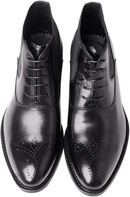 Santimon Men's Perforated Classic Dress Boots