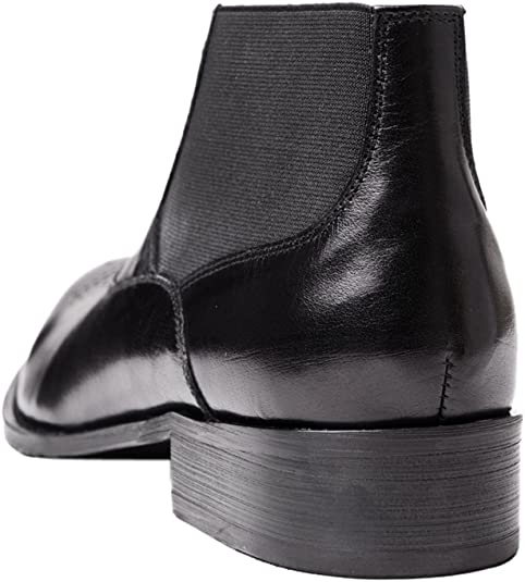 Santimon Men's Perforated Classic Dress Boots
