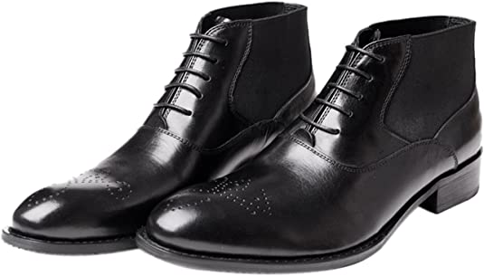 santimon Men's Perforated Classic Dress Boots