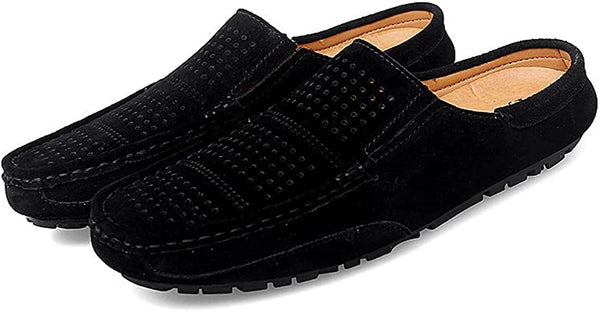 Santimon Men's Perforated Suede Clogs