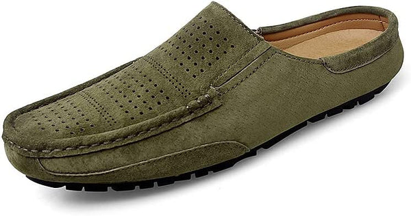 Santimon Men's Perforated Suede Clogs