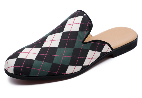 Santimon Men's Plaid Backless Mules