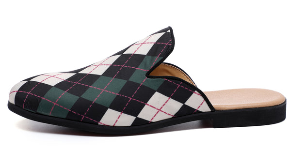 Santimon Men's Plaid Backless Mules