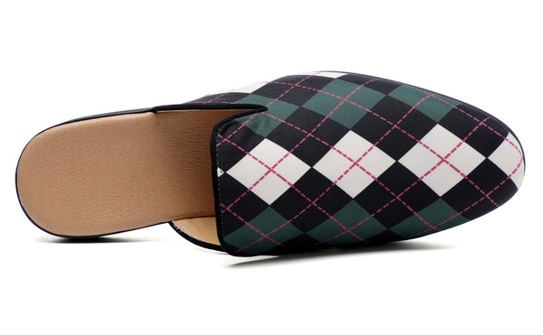 Santimon Men's Plaid Backless Mules