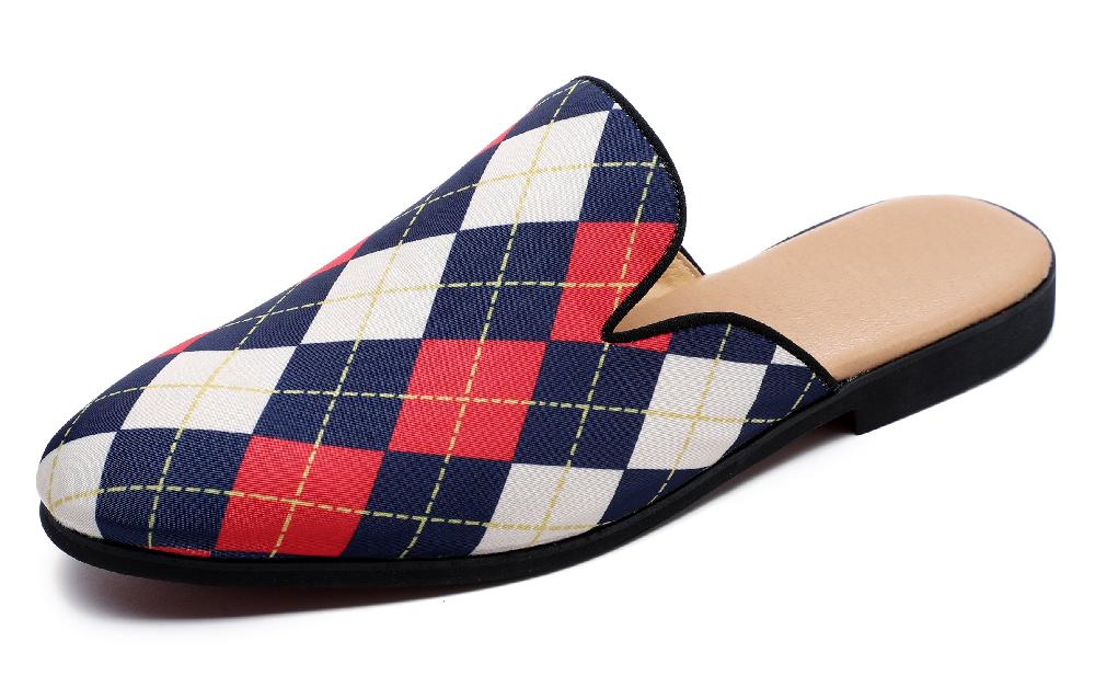 santimon Men's Plaid Backless Mules