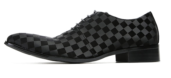 Santimon Men's Plaid Dress Formal Oxfords