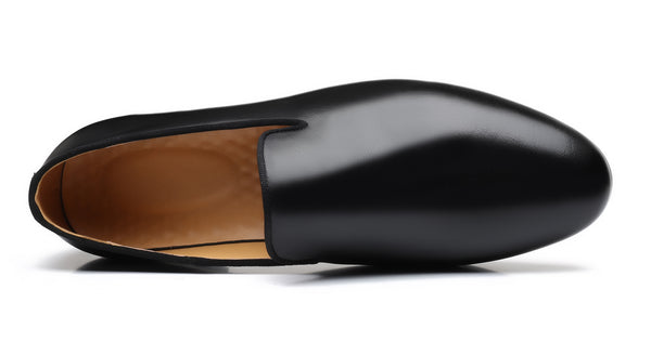 Santimon Men's Plain Leather Smoking Loafers