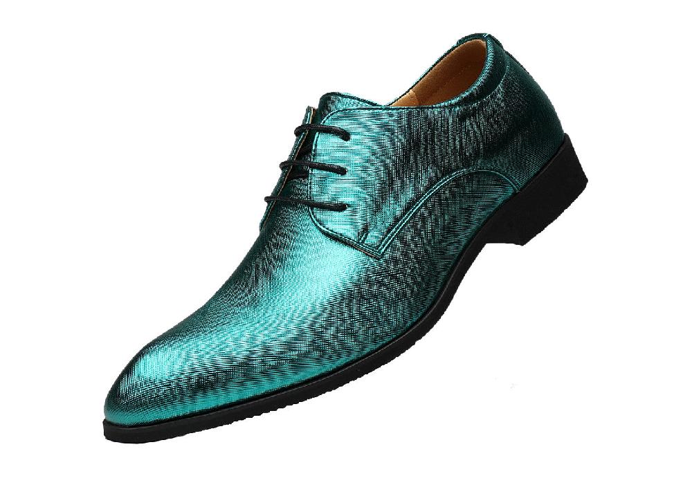 santimon Men's Plain Matte Leather Derby Shoes