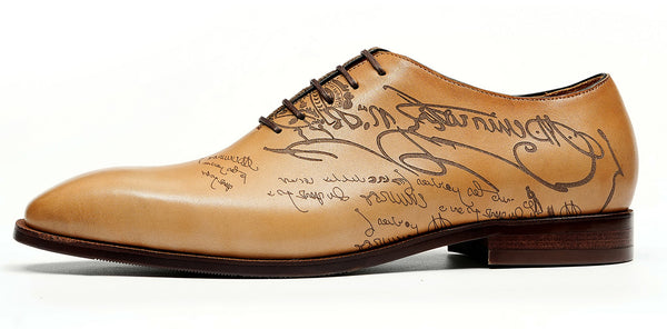 Santimon Men's Plain Toe Arabesque Brogues Oxfords