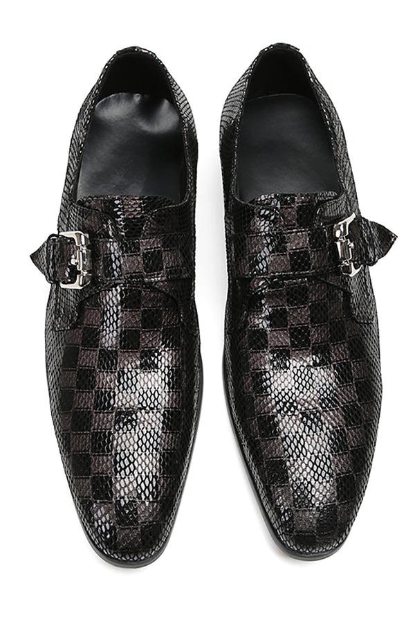 Santimon Men's Plain Toe Buttons Loafers