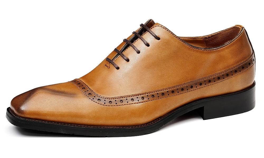 santimon Men's Plain Toe Dress Brogues Oxfords