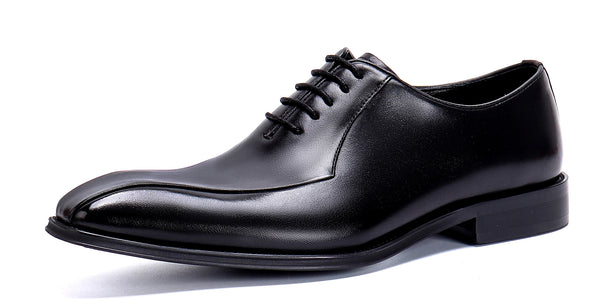 Santimon Men's Plain Toe Leather Formal Oxfords
