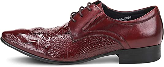 Santimon Men's Pointed-Toe Formal Derby Shoes