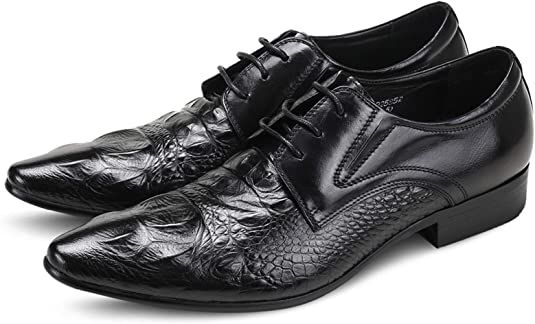 Santimon Men's Pointed-Toe Formal Derby Shoes