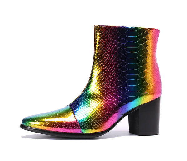 Santimon Men's Pointed Toe Leather Western Boots