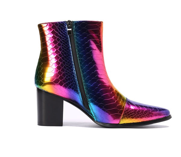 Santimon Men's Pointed Toe Leather Western Boots