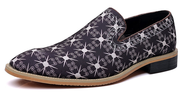 Santimon Men's Printed Smoking Loafers PU Leather