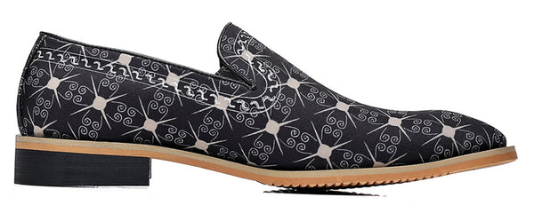 Santimon Men's Printed Smoking Loafers PU Leather