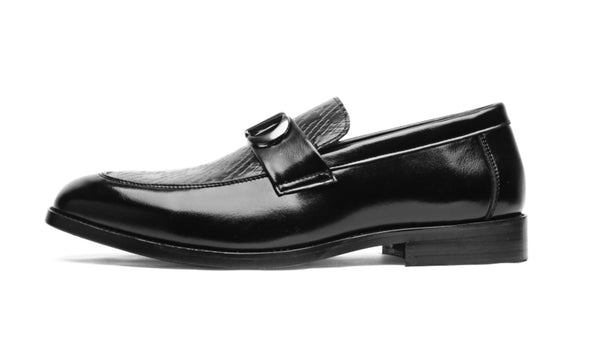 Santimon Men's Quilted Embossed Leather Loafers