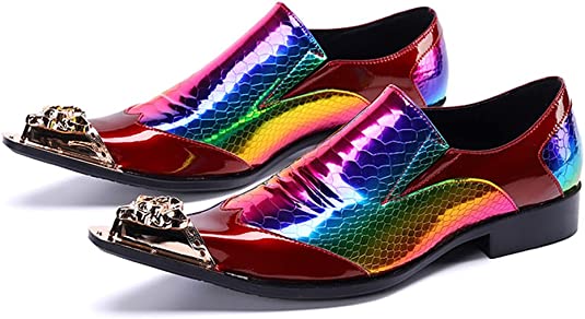 Santimon Men's Rainbow Composite Western Loafers