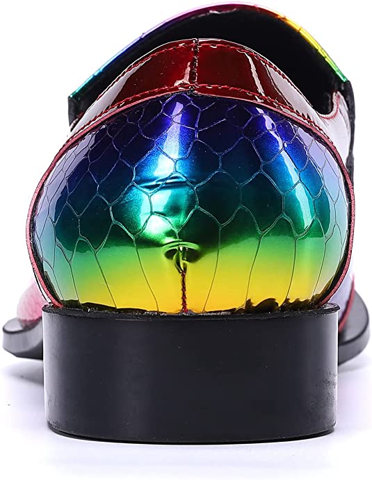 Santimon Men's Rainbow Composite Western Loafers