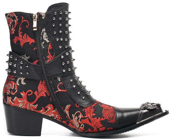 Santimon Men's Rivet High Top Western Boots