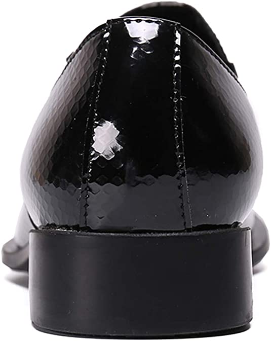 Santimon Men's Shiny Western Loafers Metal Tip