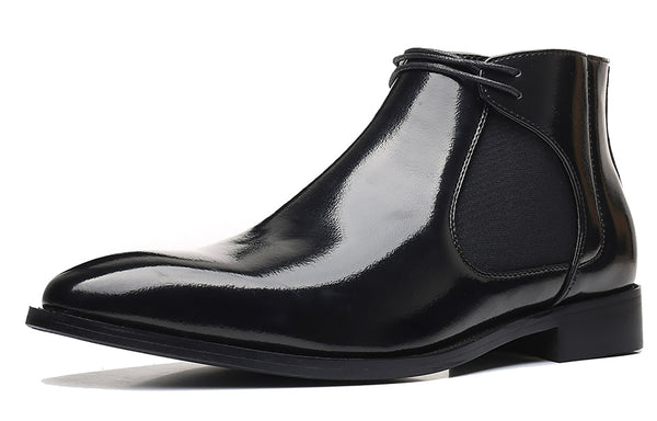 Santimon Men's Sleek Shiny Chelsea Boots