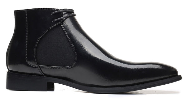 Santimon Men's Sleek Shiny Chelsea Boots