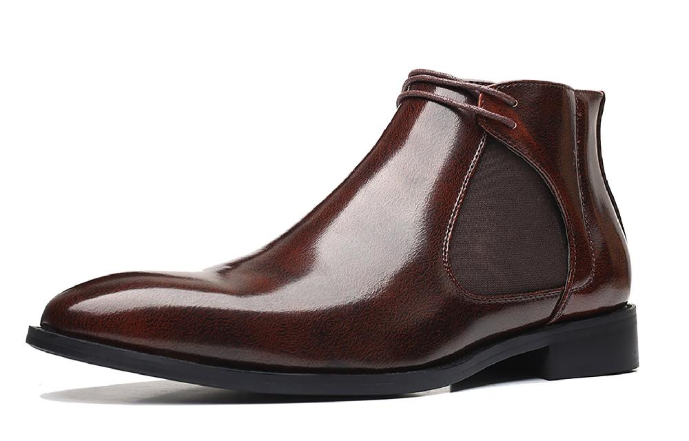 santimon Men's Sleek Shiny Chelsea Boots