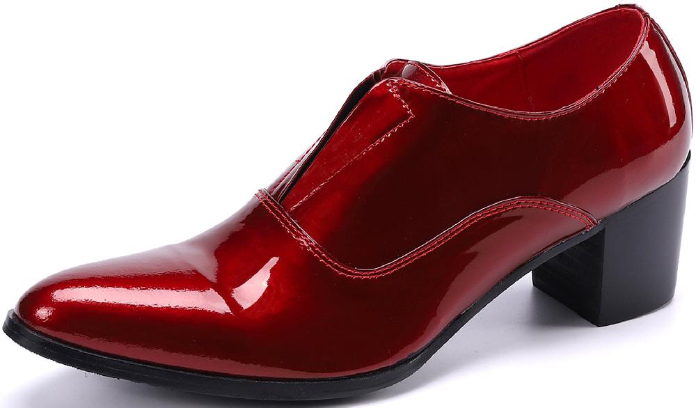 santimon Men's Slip-on Cuban Heel Leather Loafer