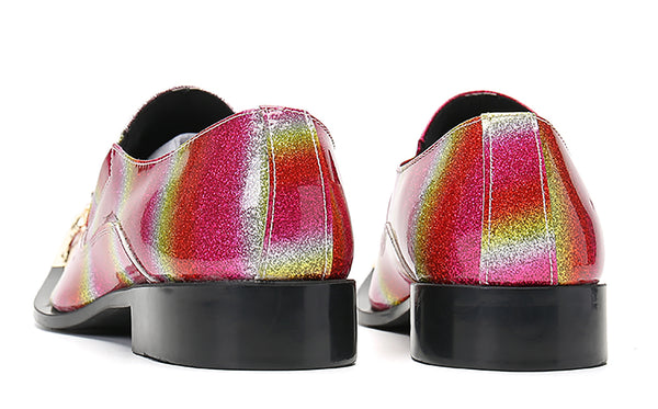 Santimon Men's Slip On Metal Tip Western Loafer